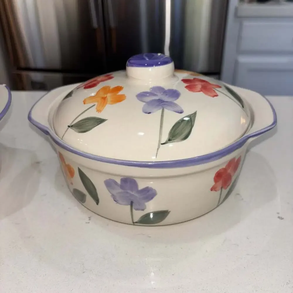 Flower Garden By Housewares Intl Inc Covered Casserole Dish Set of 3